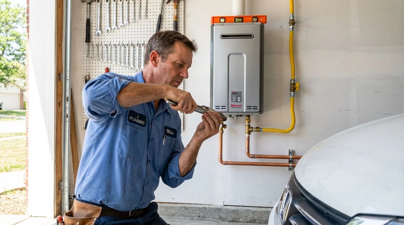 Tankless water heater installation by a Johns Plumbing LLC plumber in Jacksonville